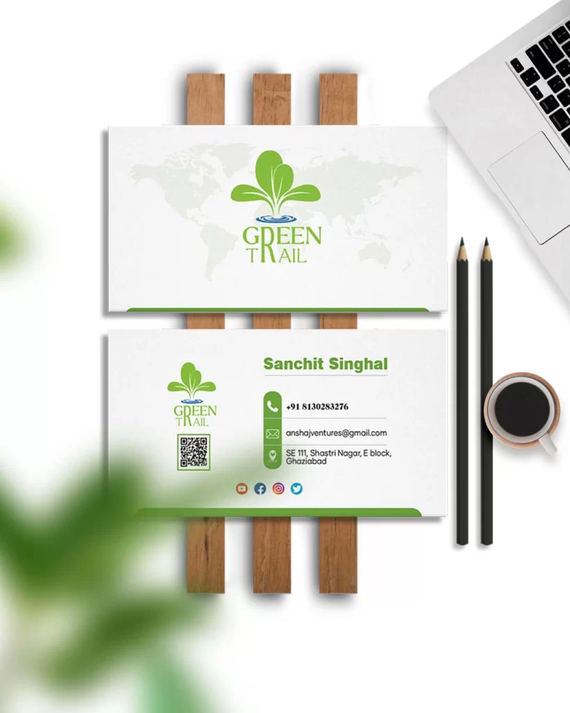 green trail business card design